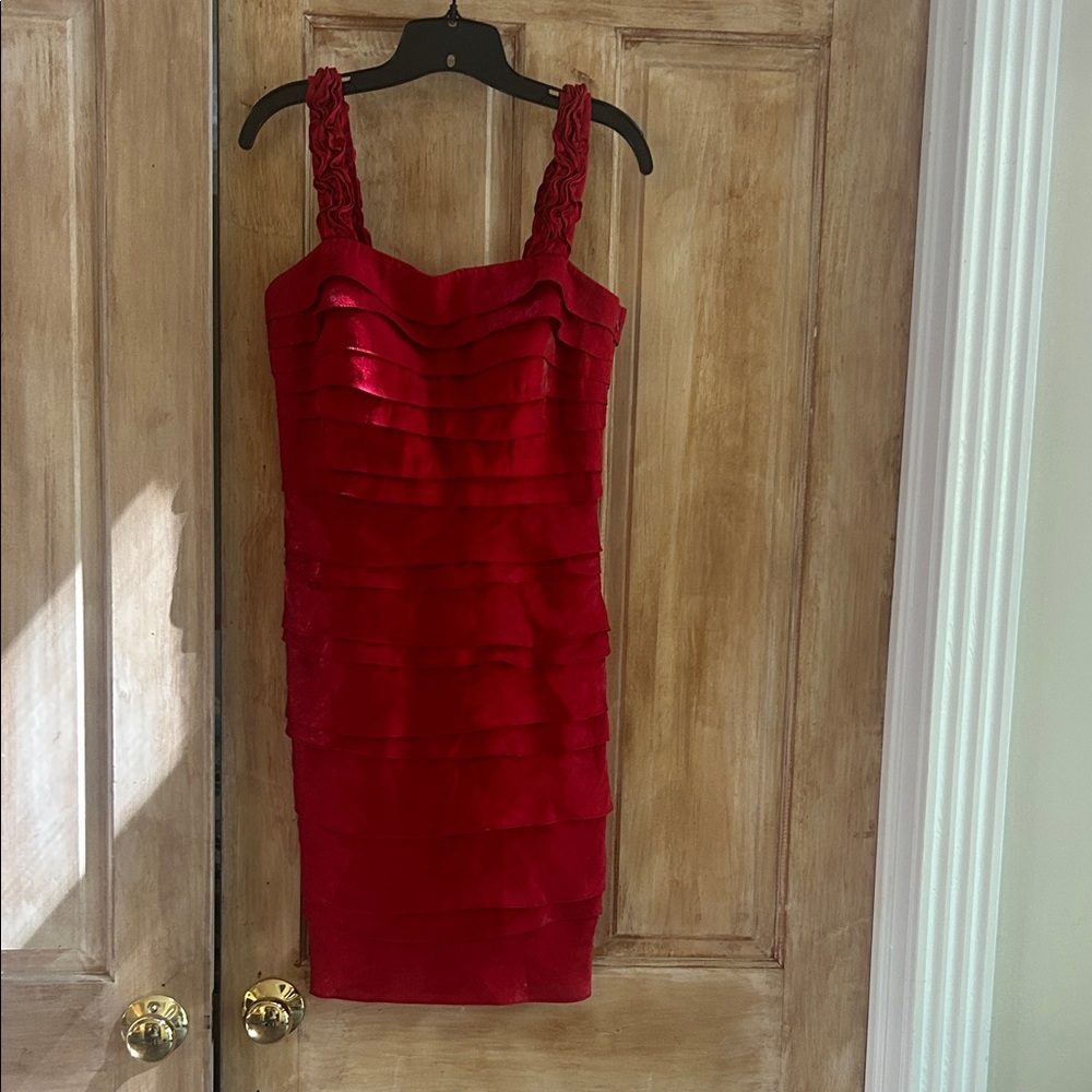 Signature by Sangria Layered Red Mini Dress